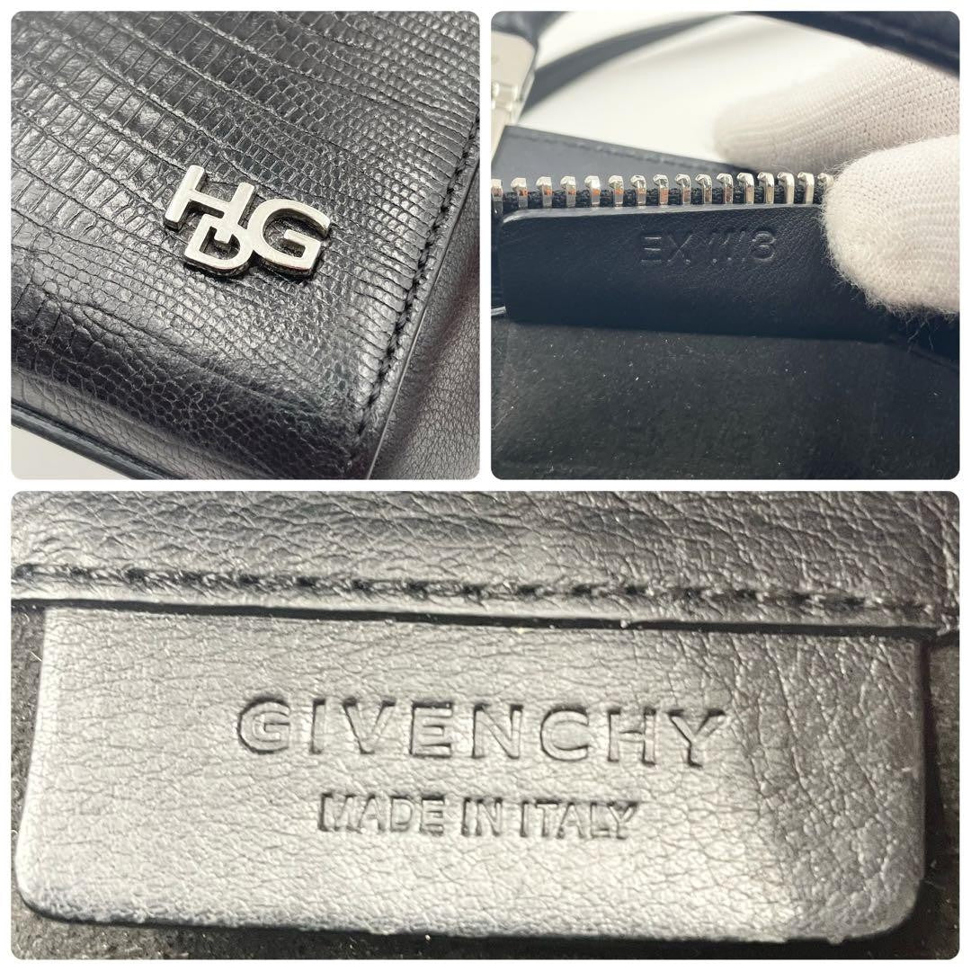 GIVENCHY Hand Shoulder Bag Tote Purse 2way HDG Leather Black Authentic