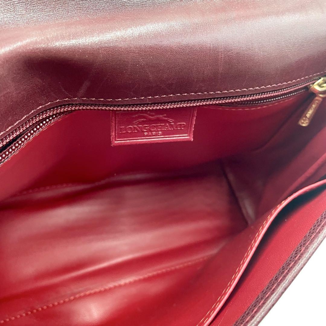 Longchamp Shoulder Bag Purse Leather Authentic