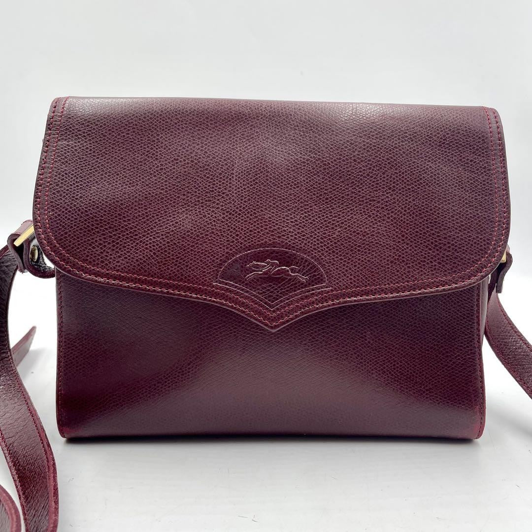 Longchamp Shoulder Bag Purse Leather Authentic