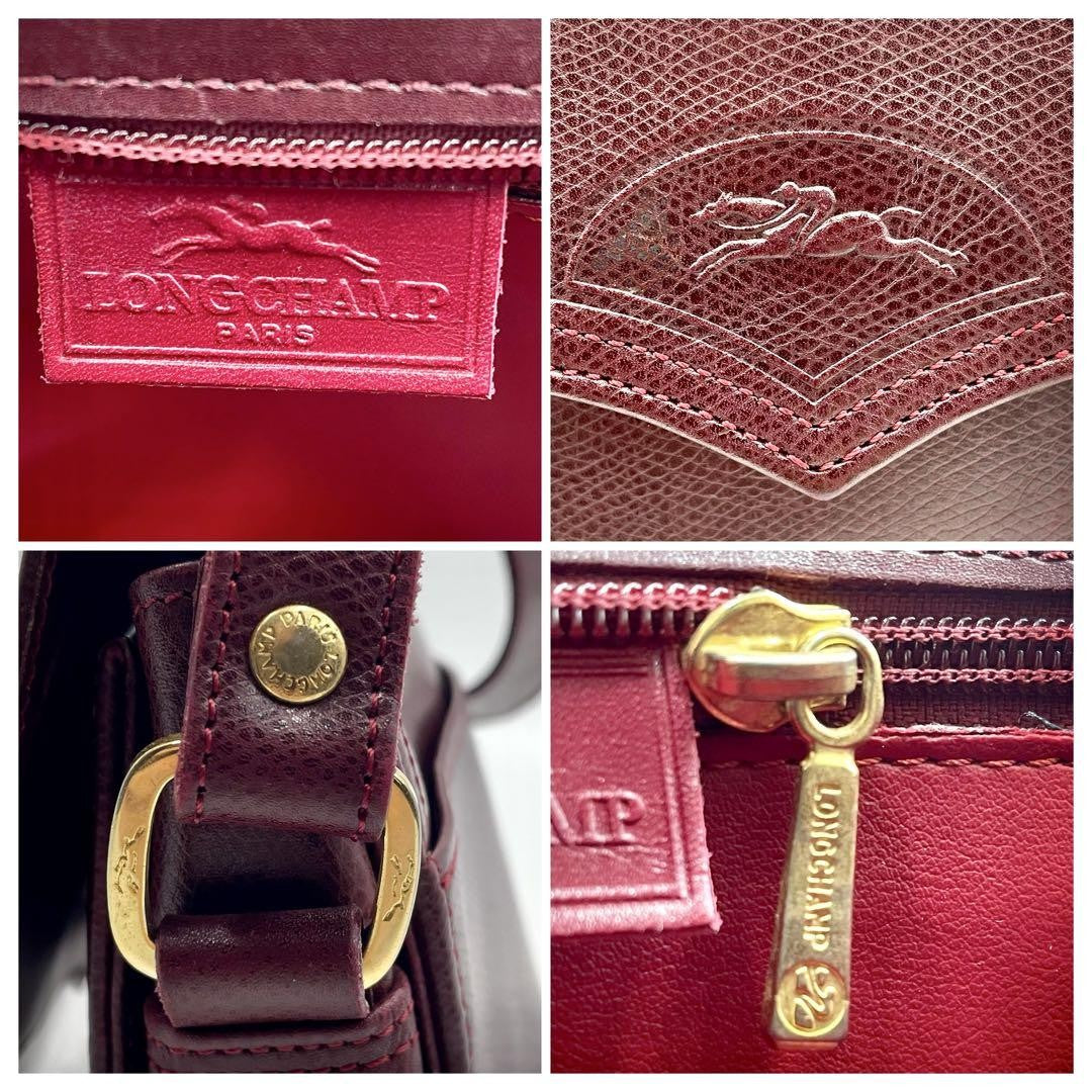 Longchamp Shoulder Bag Purse Leather Authentic