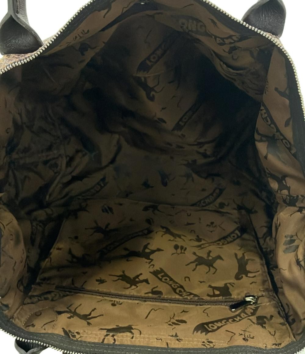 Longchamp Hand Shoulder Bag Tote Purse 2way Le Pliage Brown Authentic