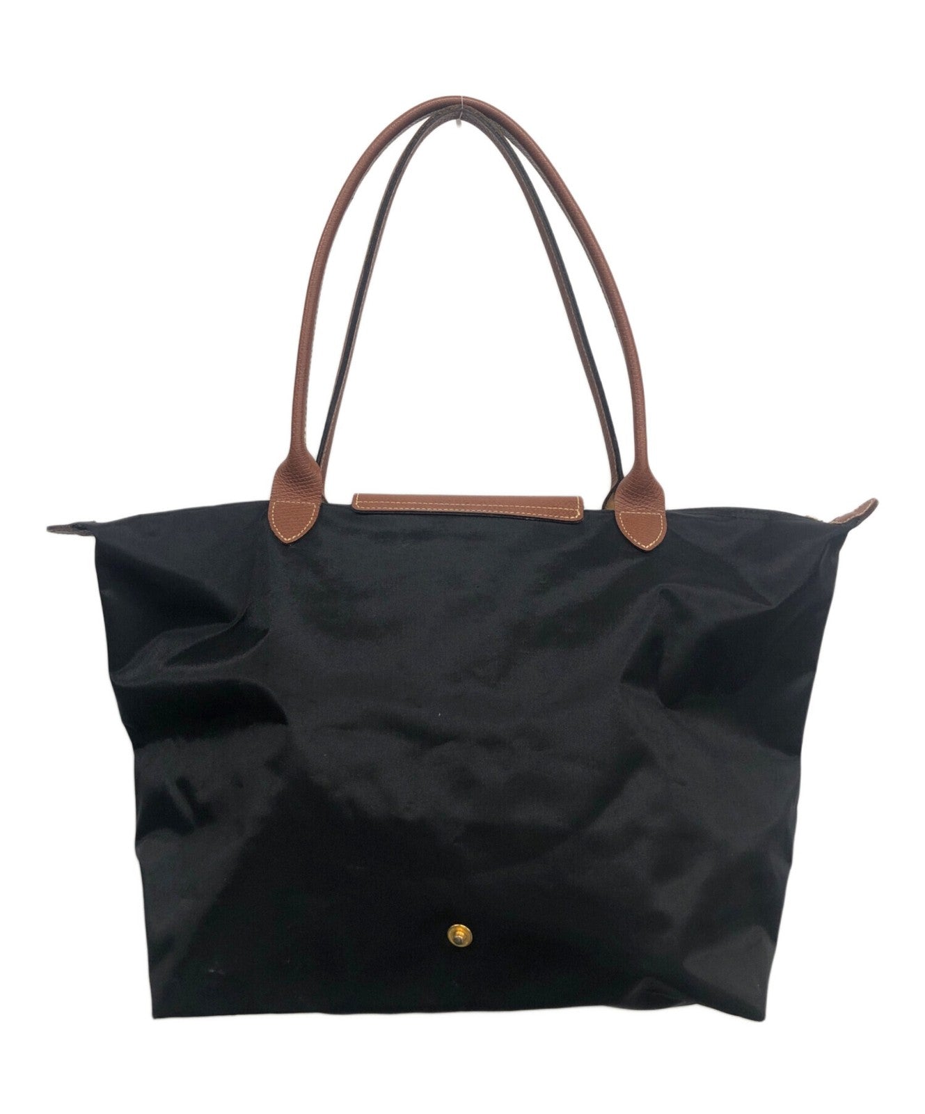 Longchamp Hand Bag Tote Purse Le Pliage Black Brown Authentic