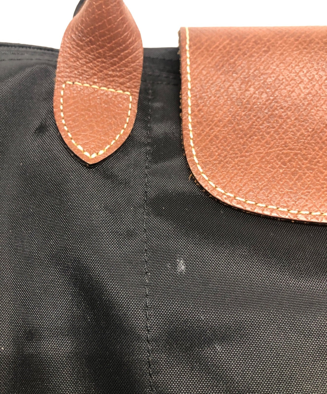 Longchamp Hand Bag Tote Purse Le Pliage Black Brown Authentic