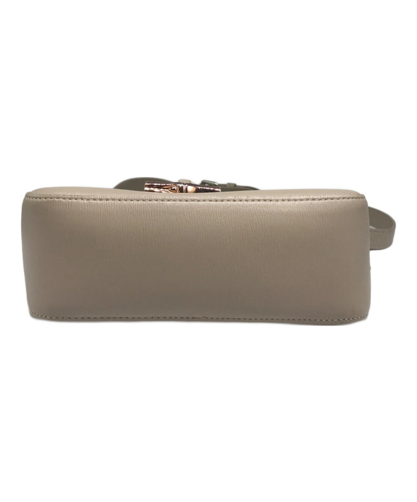 Longchamp Shoulder Bag Purse Beige Authentic