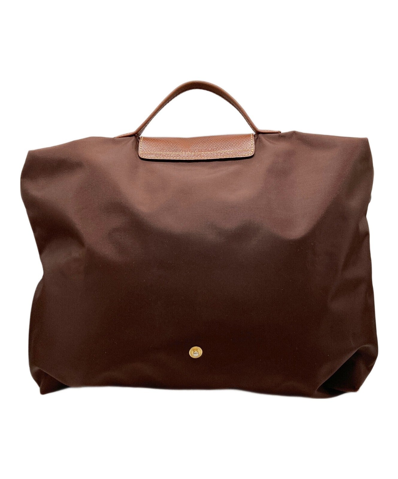 Longchamp Hand Bag Tote Purse Le Pliage Nylon Brown Authentic
