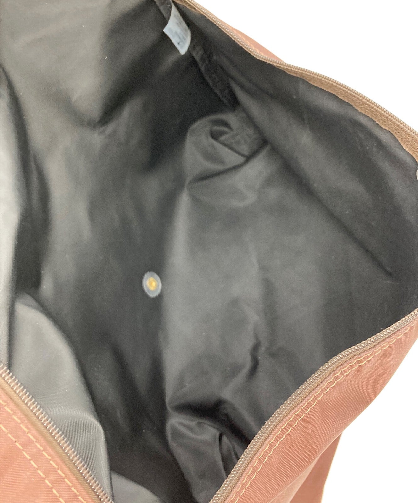 Longchamp Hand Bag Tote Purse Le Pliage Nylon Brown Authentic