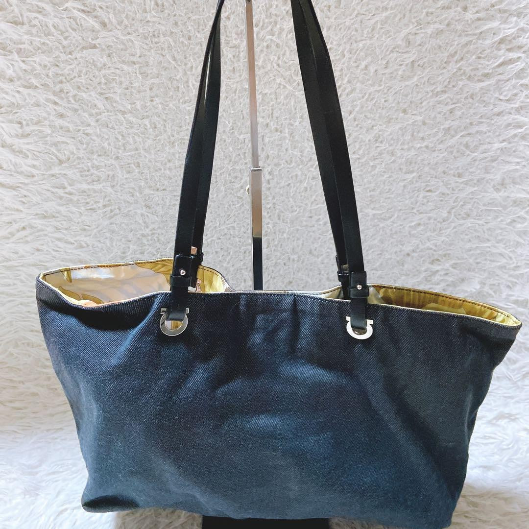 Salvatore Ferragamo Hand Bag Tote Purse Gancini Multicolor Authentic