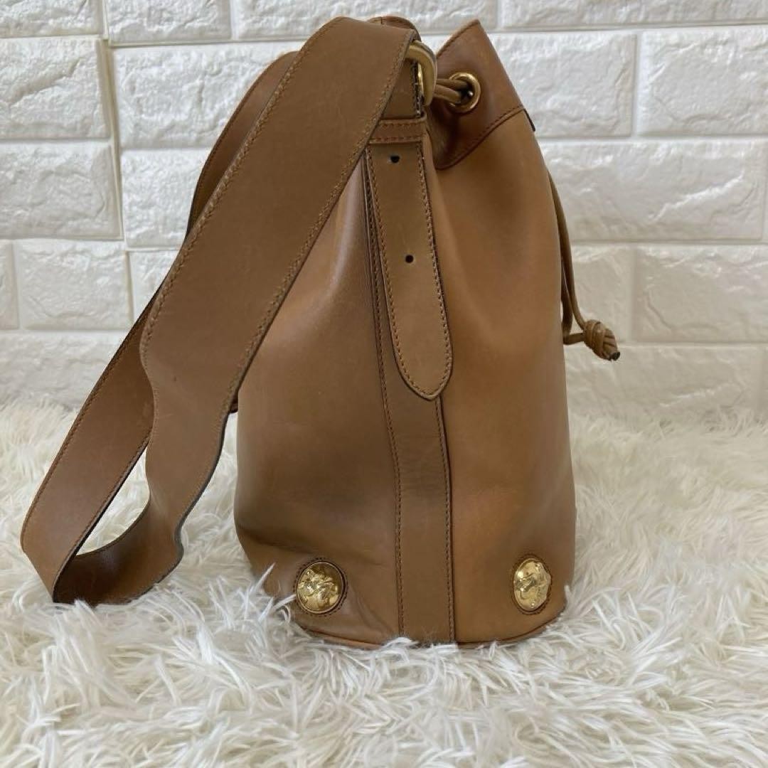Salvatore Ferragamo Shoulder Bag Purse Leather Camel Light Brown Authentic