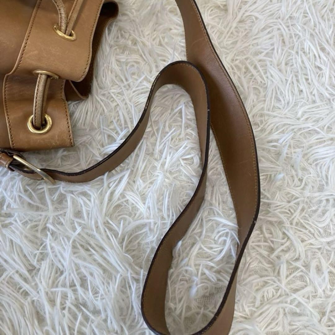 Salvatore Ferragamo Shoulder Bag Purse Leather Camel Light Brown Authentic