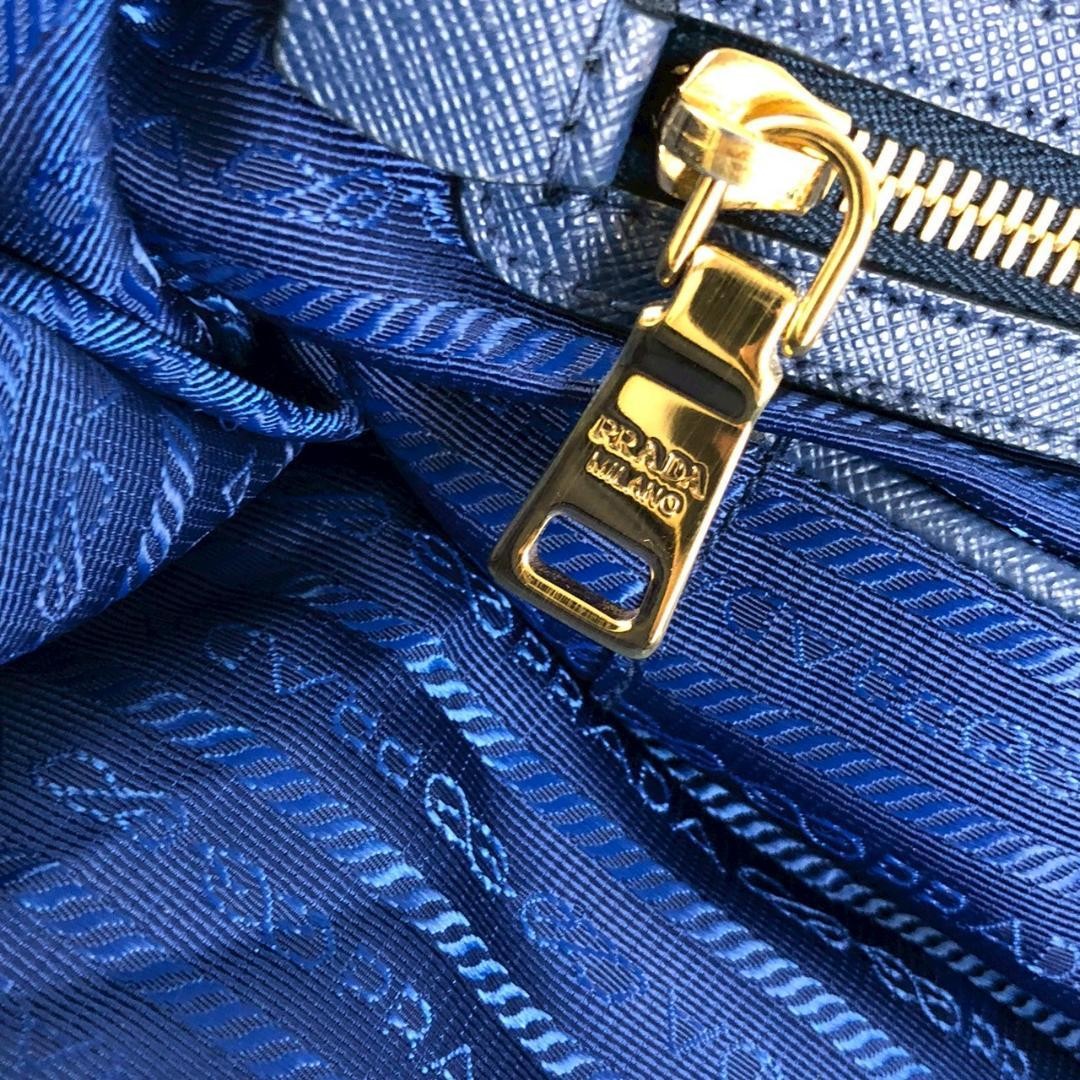PRADA Hand Bag Tote Purse Nylon Blue Authentic