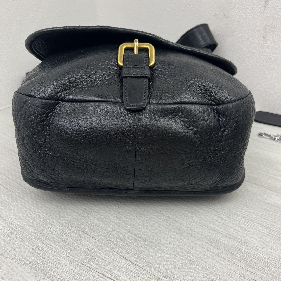 PRADA Shoulder Bag Purse Leather Black Authentic
