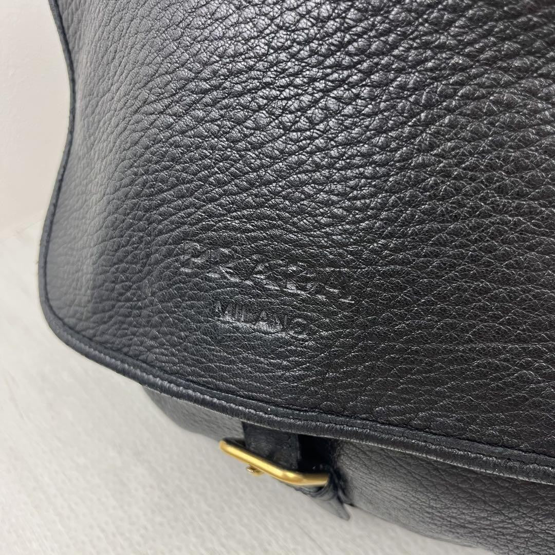 PRADA Shoulder Bag Purse Leather Black Authentic