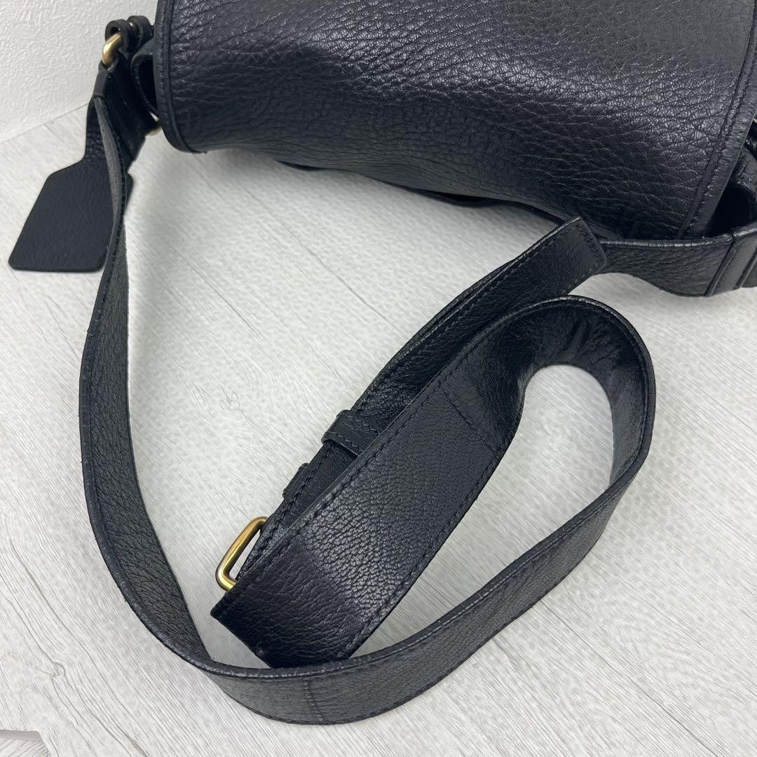 PRADA Shoulder Bag Purse Leather Black Authentic