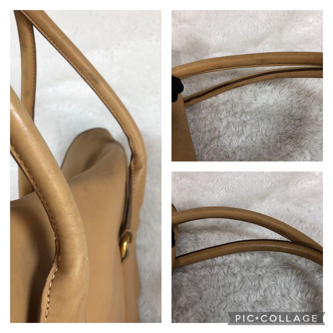 PRADA PRADA Hand Bag Tote Purse Boston Bag Leather Brown Authentic