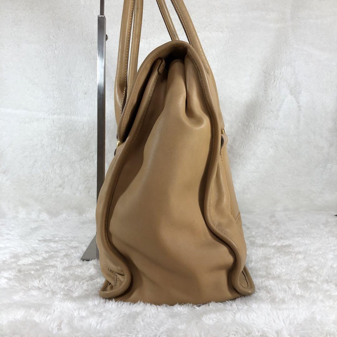 PRADA PRADA Hand Bag Tote Purse Boston Bag Leather Brown Authentic