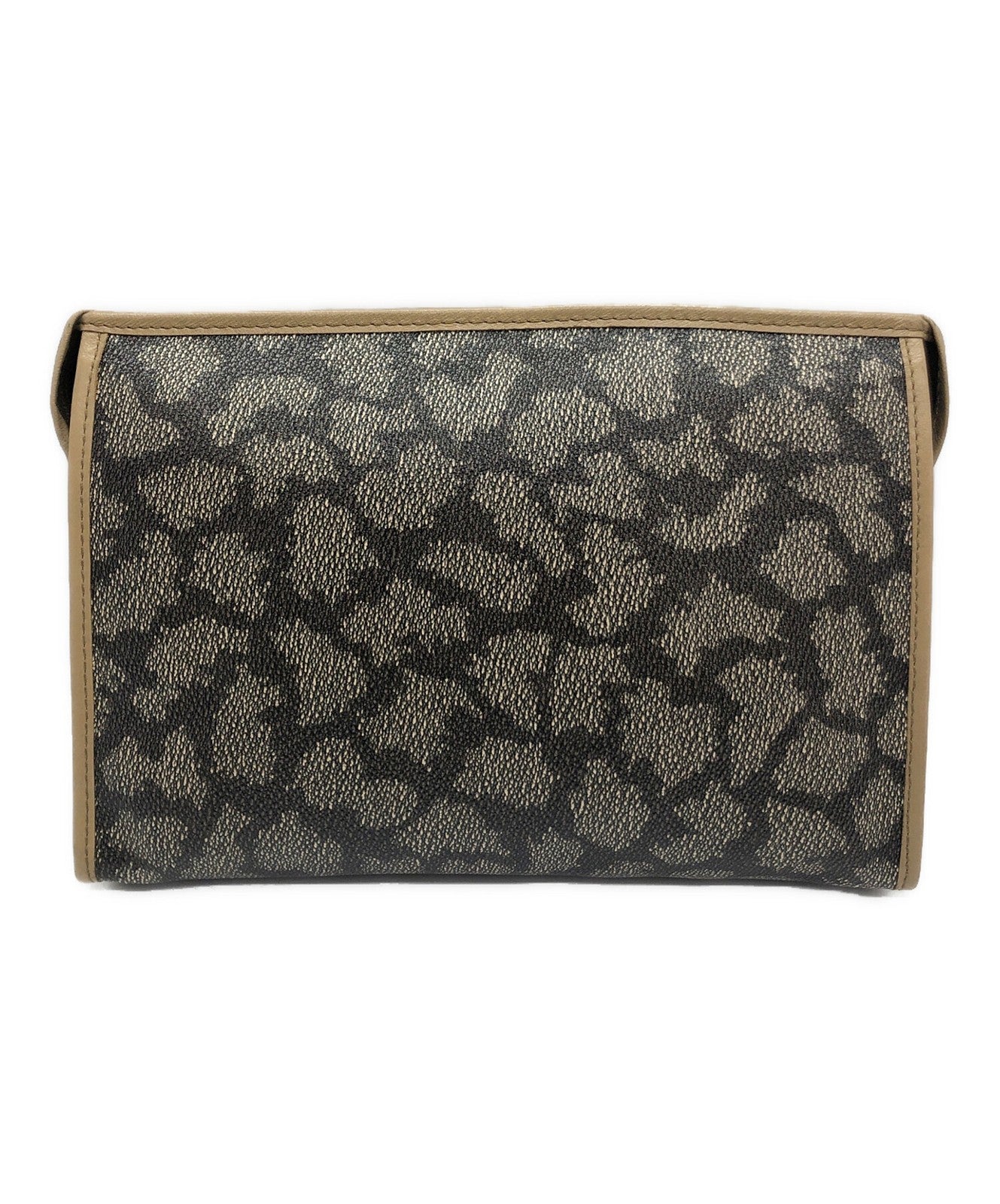 Saint Laurent Clutch Bag Second Bag YSL Cassandra PVC Beige Authentic