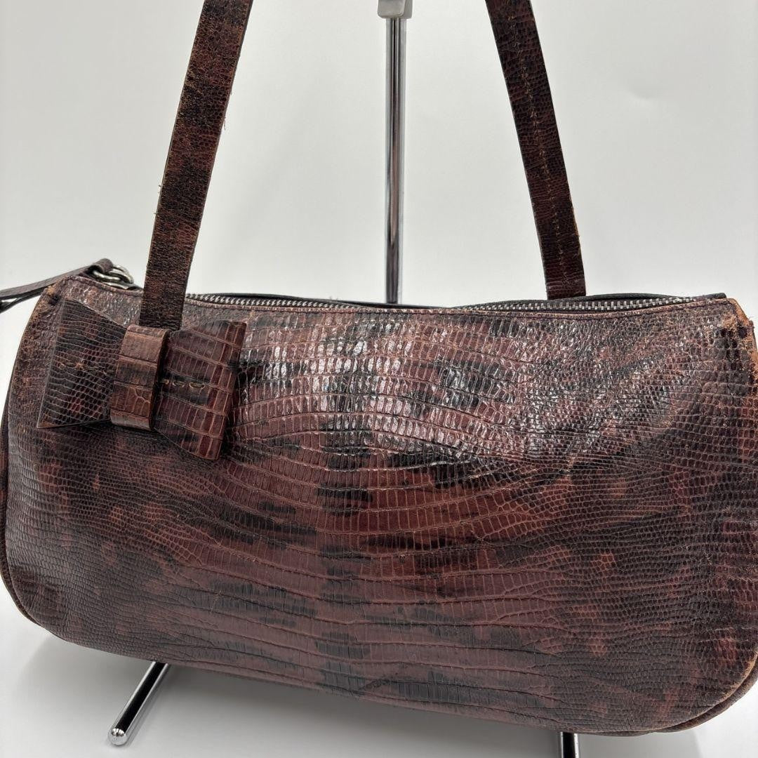 MIU MIU Hand Shoulder Bag Tote Purse Leather Bordeaux Authentic