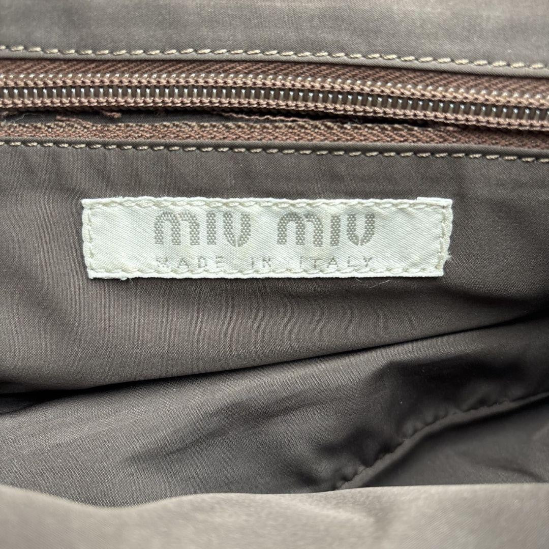 MIU MIU Hand Shoulder Bag Tote Purse Leather Bordeaux Authentic