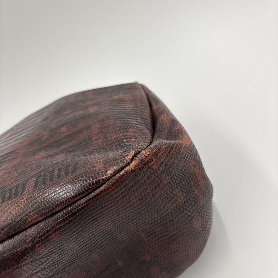 MIU MIU Hand Shoulder Bag Tote Purse Leather Bordeaux Authentic