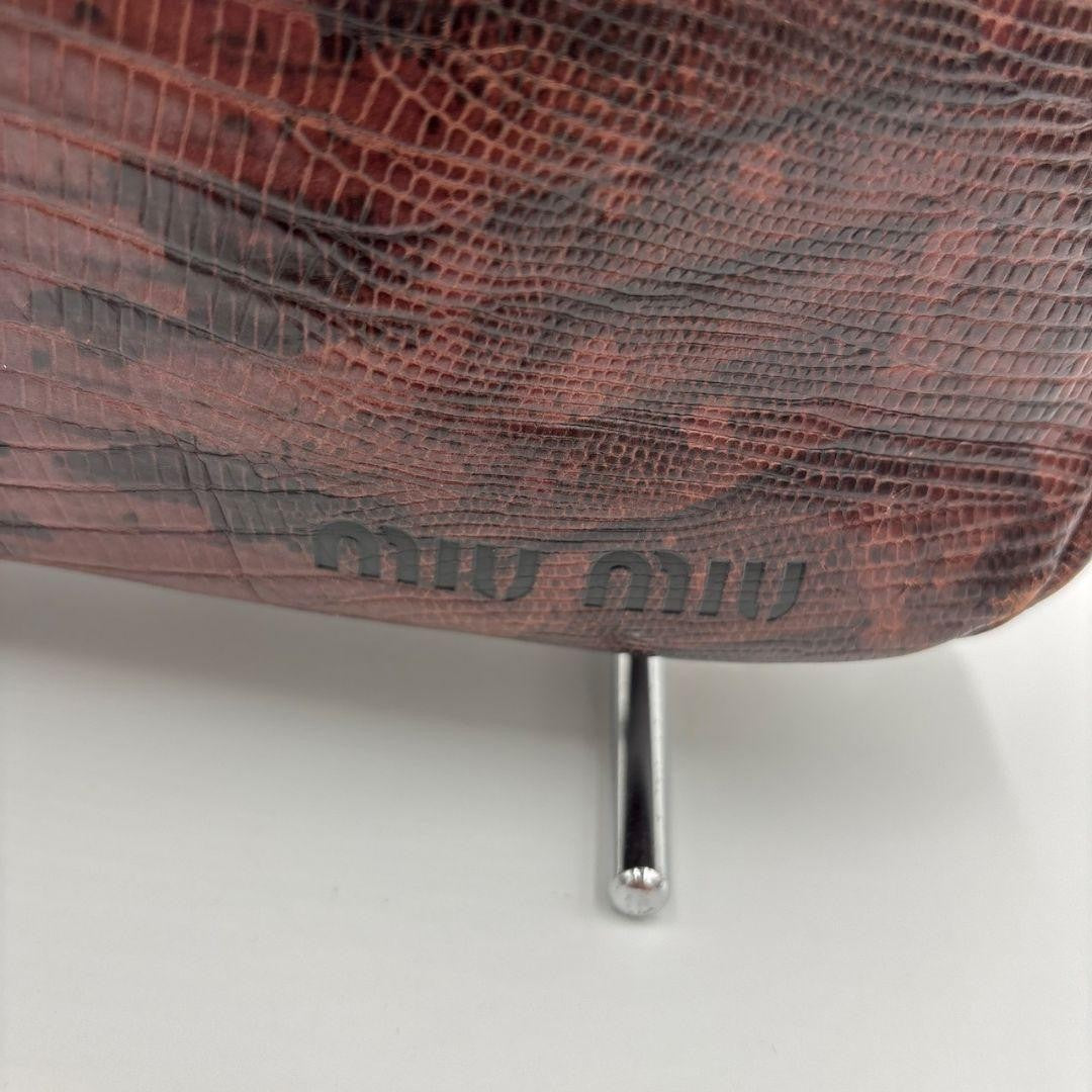 MIU MIU Hand Shoulder Bag Tote Purse Leather Bordeaux Authentic
