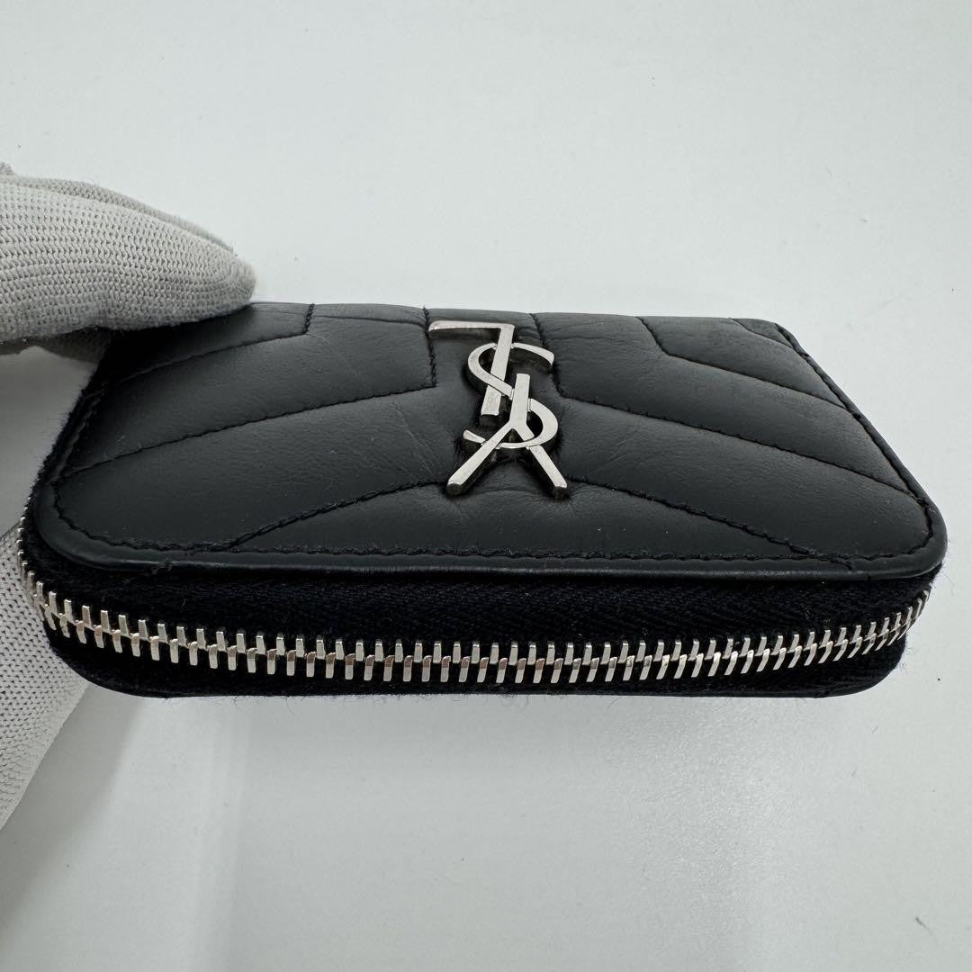 Saint Laurent Coin Case Card Holder Wallet Purse Compact YSL Cassandra Black