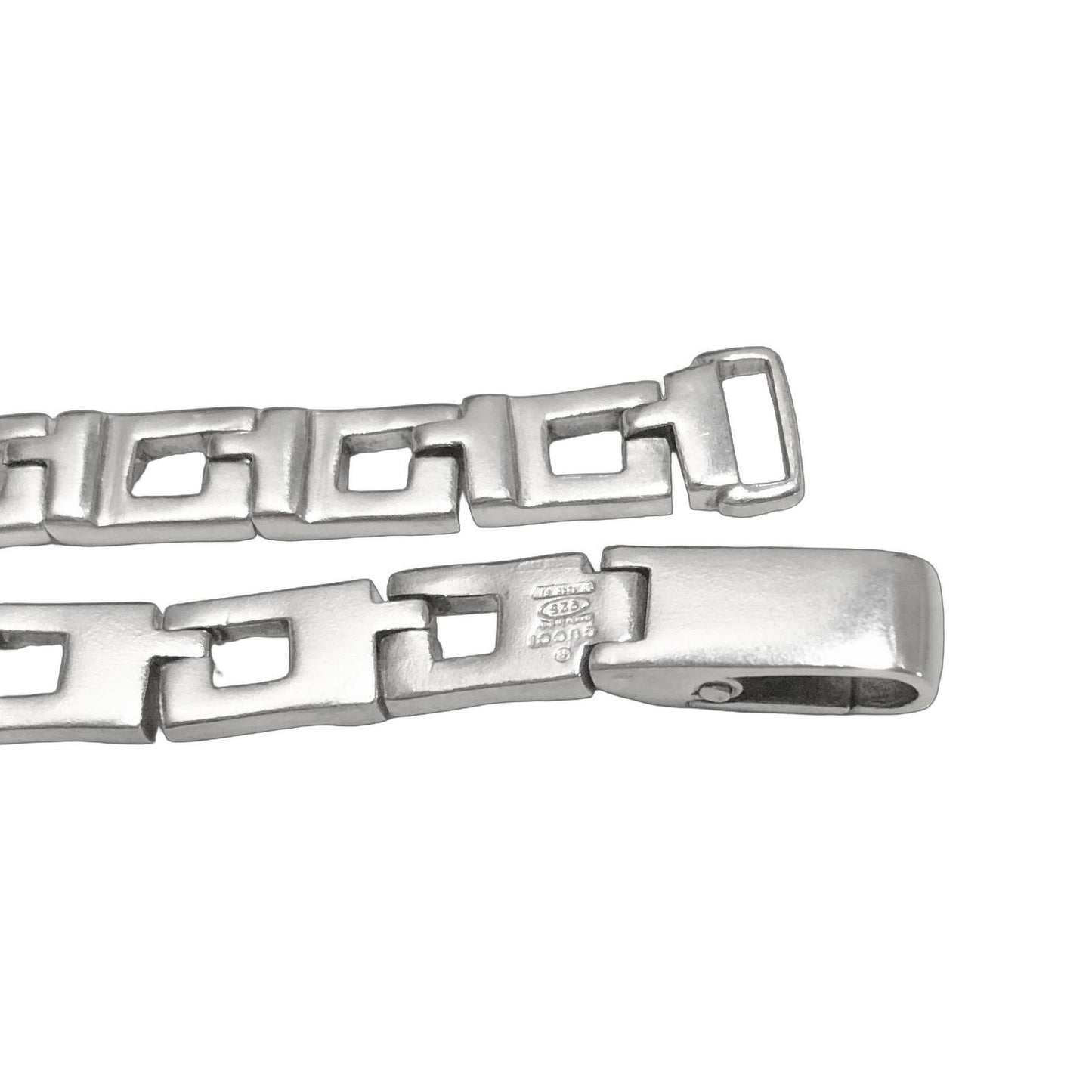 GUCCI Bracelet Bangle Cutout Chain Silver 925 Women Accessory Authentic