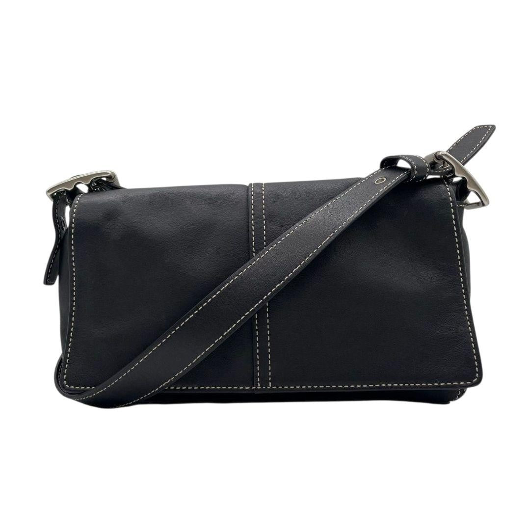 COACH Shoulder Bag Purse 9848 Leather Black Authentic