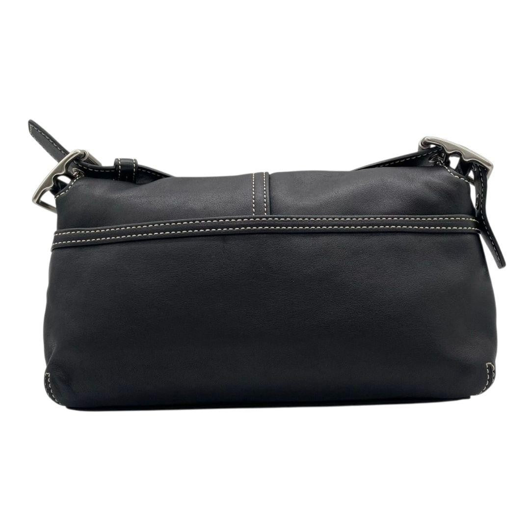 COACH Shoulder Bag Purse 9848 Leather Black Authentic