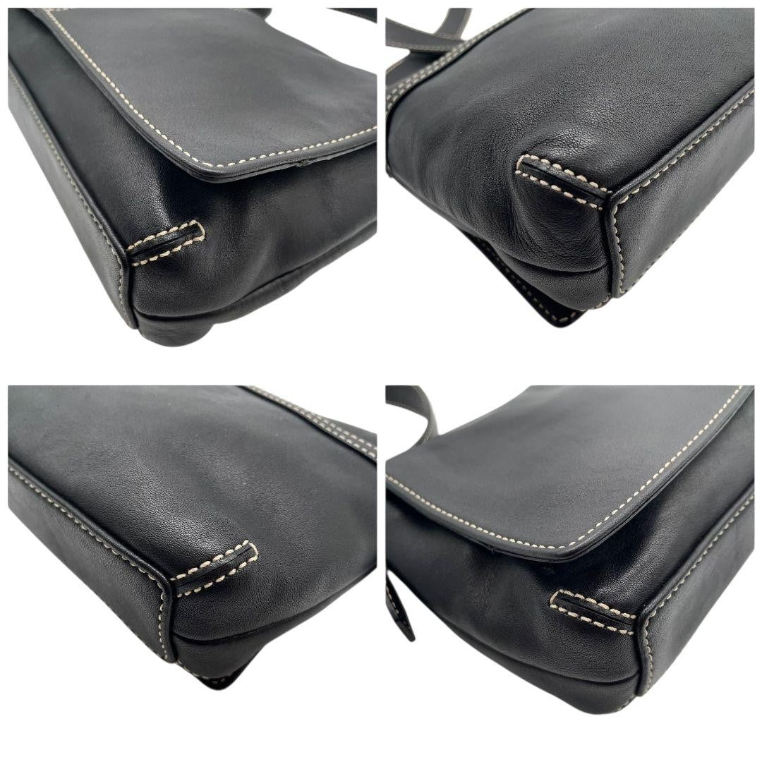 COACH Shoulder Bag Purse 9848 Leather Black Authentic