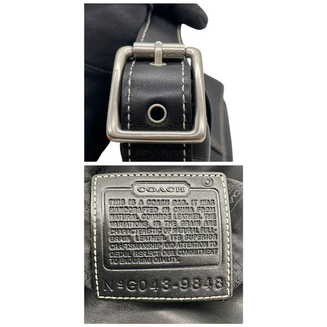 COACH Shoulder Bag Purse 9848 Leather Black Authentic
