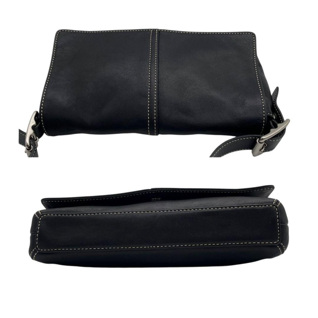 COACH Shoulder Bag Purse 9848 Leather Black Authentic