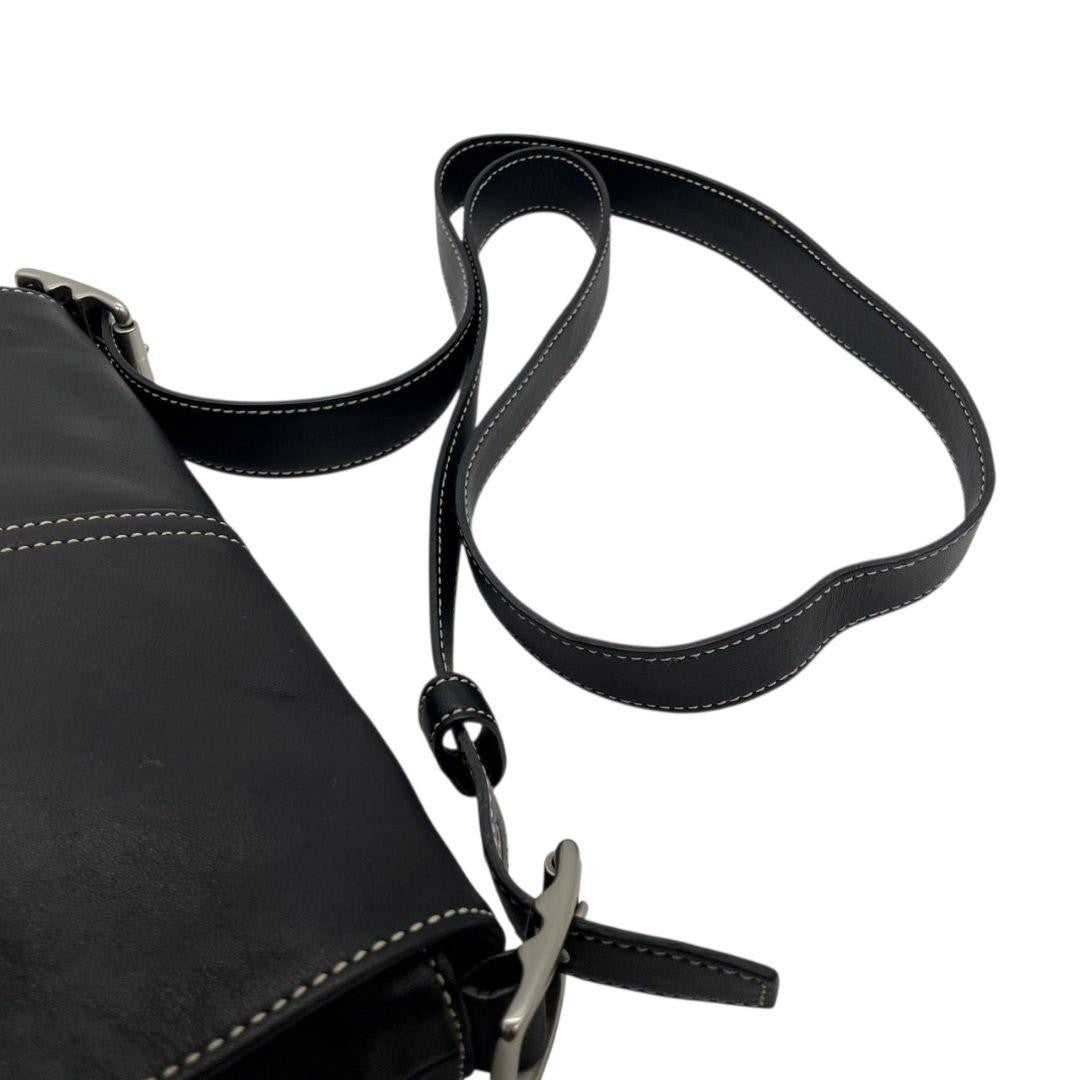 COACH Shoulder Bag Purse 9848 Leather Black Authentic