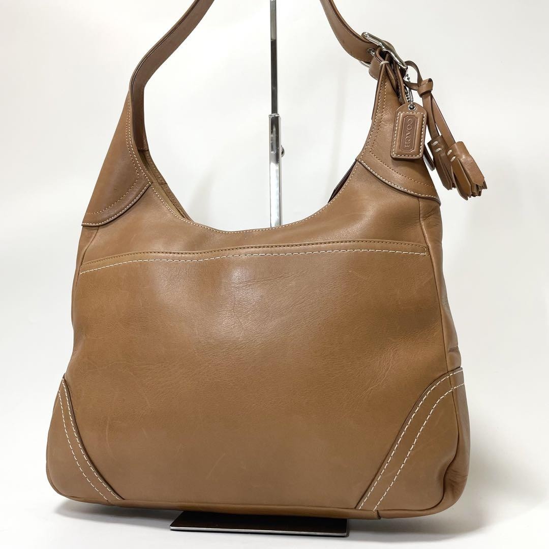 COACH Shoulder Bag Purse 10280 Leather Camel Authentic