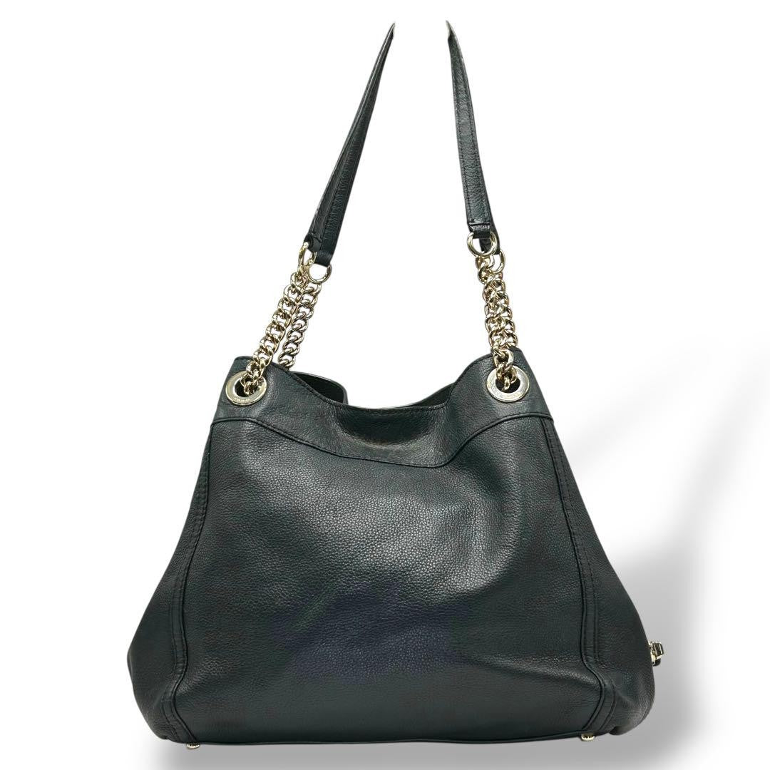 COACH Hand Bag Tote Purse Chain Leather Authentic