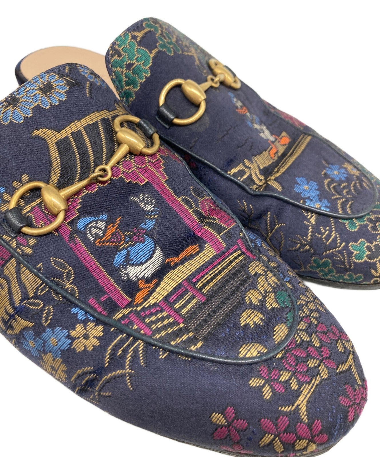 GUCCI DISNEY Mule Shoes EU 37 US 7 Navy Authentic