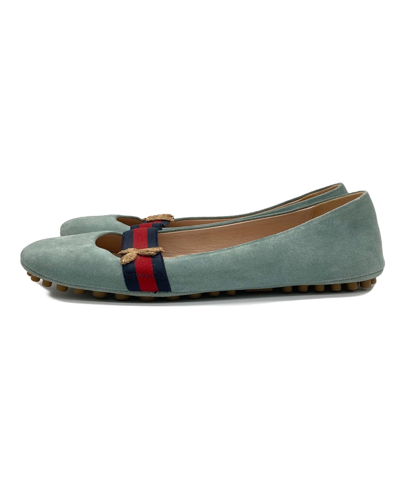 GUCCI Flat Shoes Pumps Heel EU 37 US 7 Sky Blue Authentic