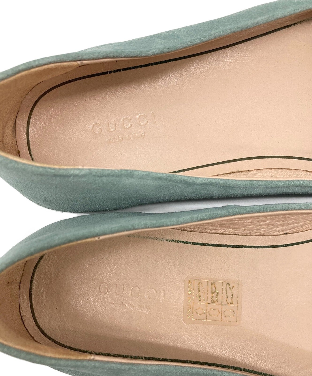 GUCCI Flat Shoes Pumps Heel EU 37 US 7 Sky Blue Authentic