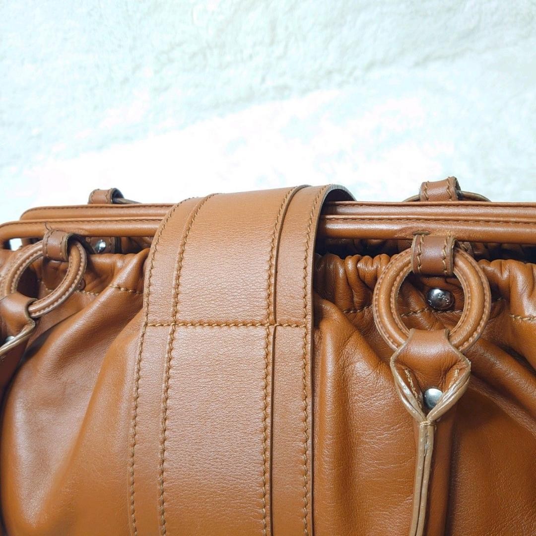 TOD'S Hand Bag Tote Purse Leather Light Brown Camel Authentic