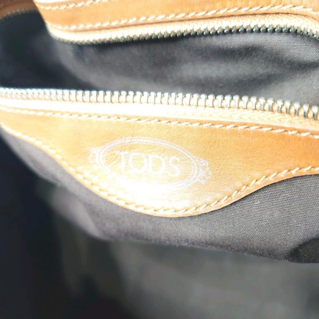 TOD'S Hand Bag Tote Purse Leather Light Brown Camel Authentic