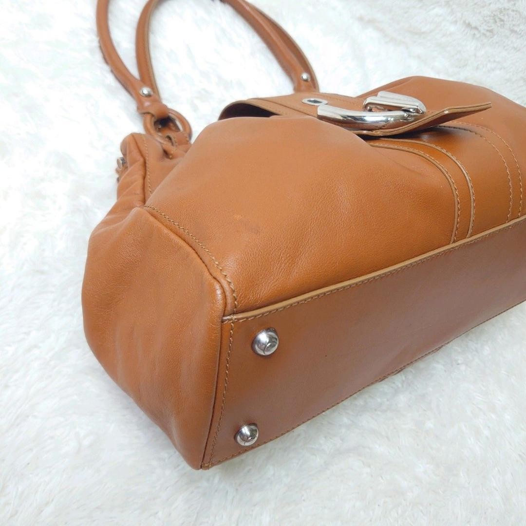 TOD'S Hand Bag Tote Purse Leather Light Brown Camel Authentic