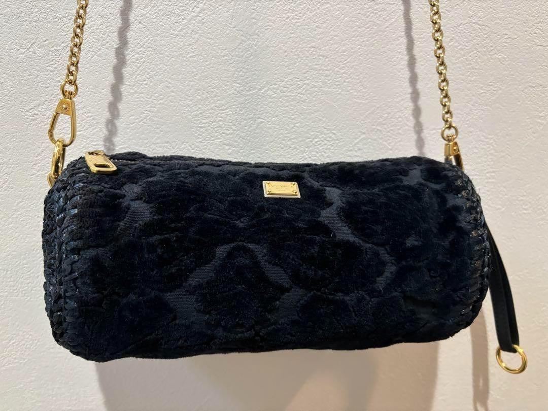 Dolce & Gabbana Shoulder Bag Purse 2way Leopard Black Authentic