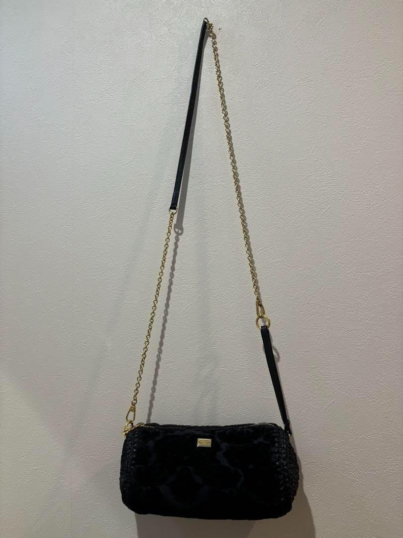 Dolce & Gabbana Shoulder Bag Purse 2way Leopard Black Authentic