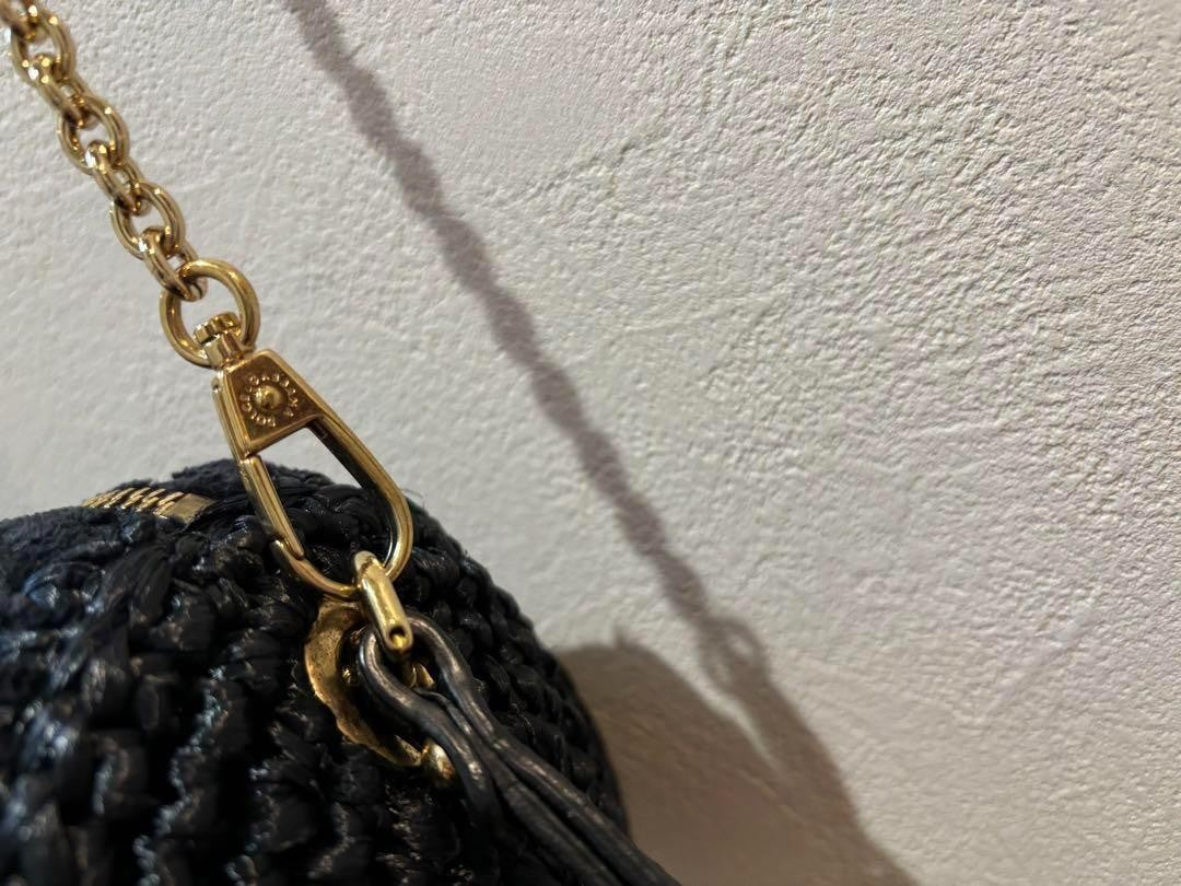 Dolce & Gabbana Shoulder Bag Purse 2way Leopard Black Authentic