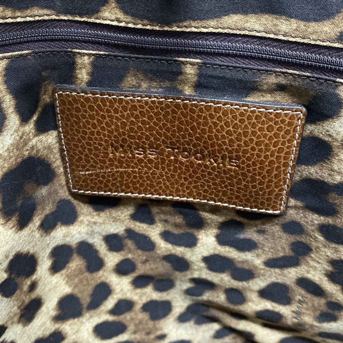 Dolce & Gabbana Hand Bag Tote Purse Leopard Straw Leather Beige Dark Brown Auth