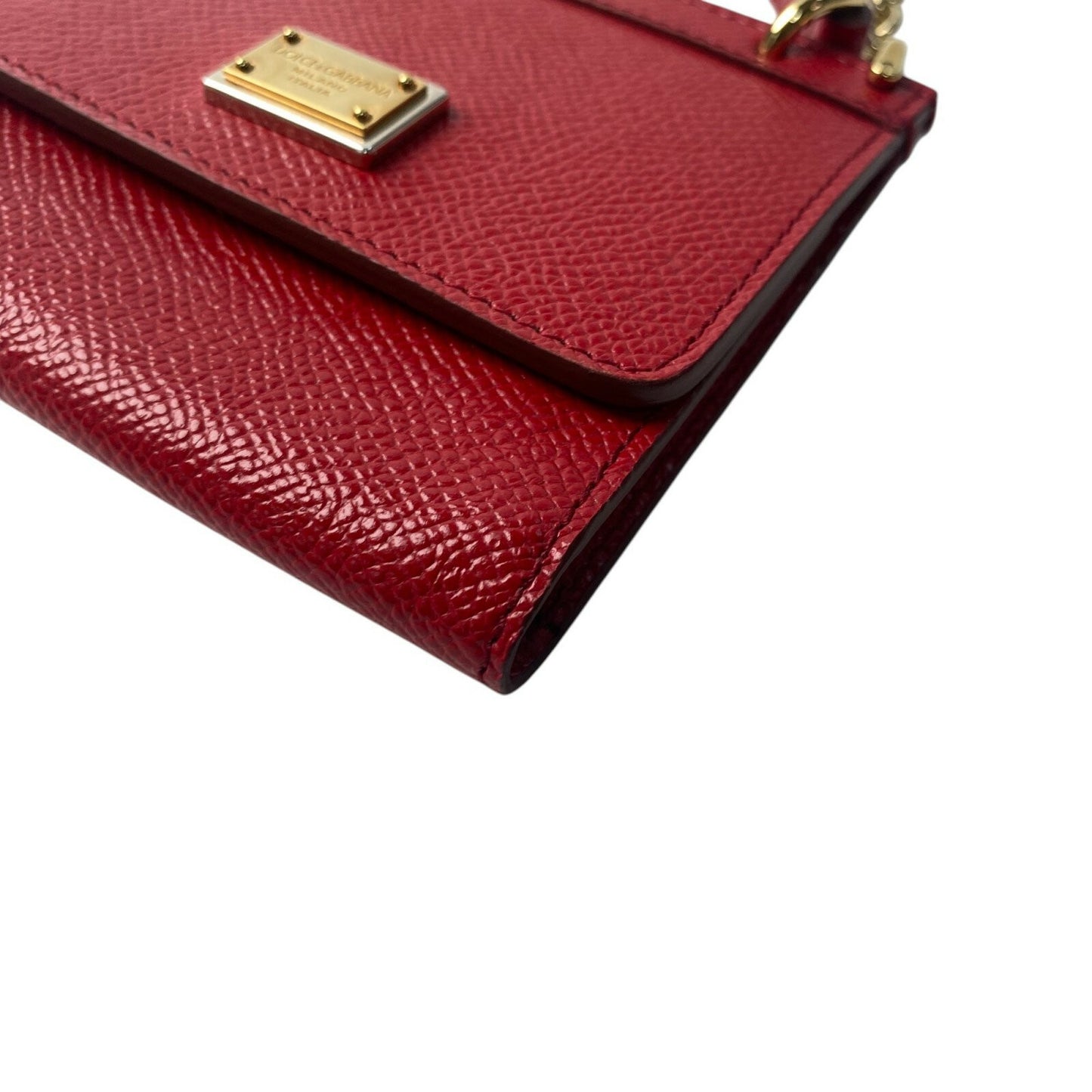 Dolce & Gabbana Mini Shoulder Bag Purse Red Gold Authentic
