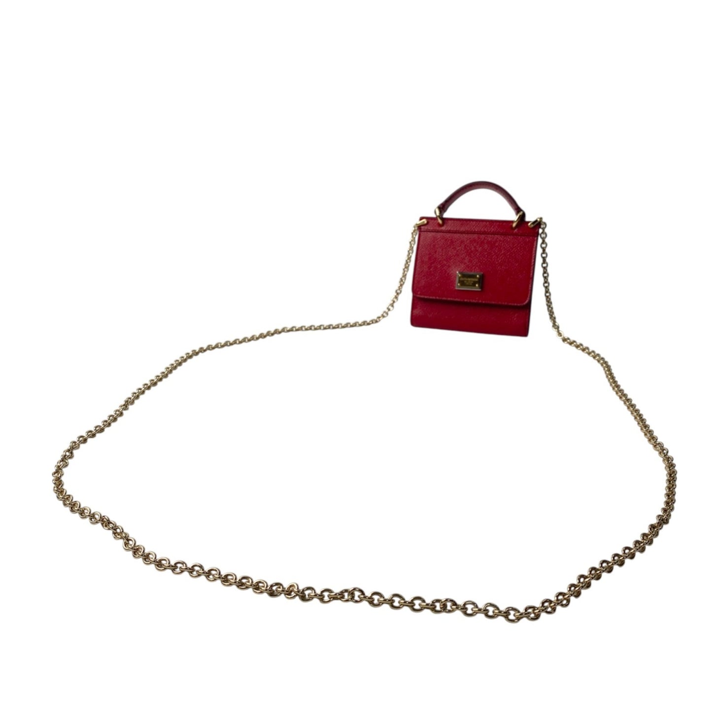 Dolce & Gabbana Mini Shoulder Bag Purse Red Gold Authentic