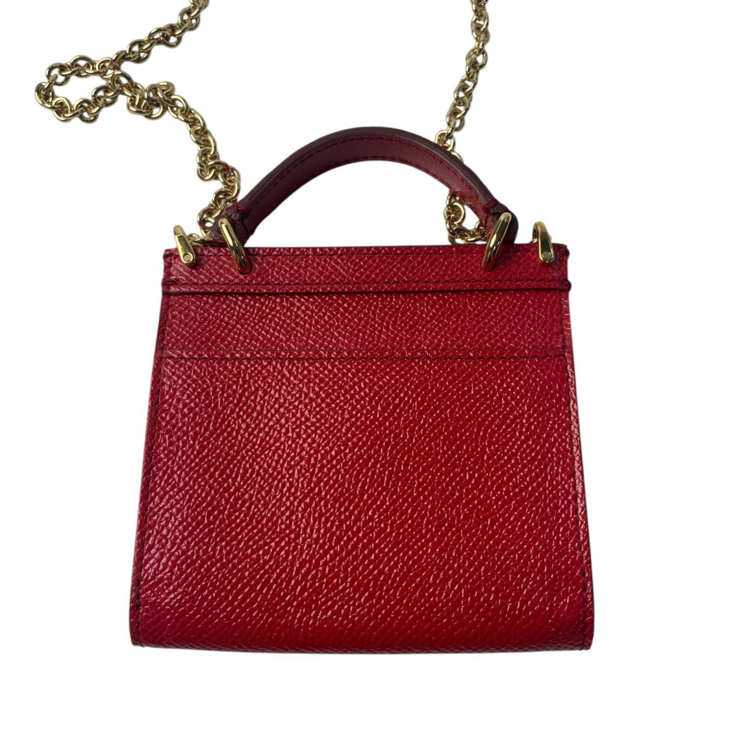 Dolce & Gabbana Mini Shoulder Bag Purse Red Gold Authentic