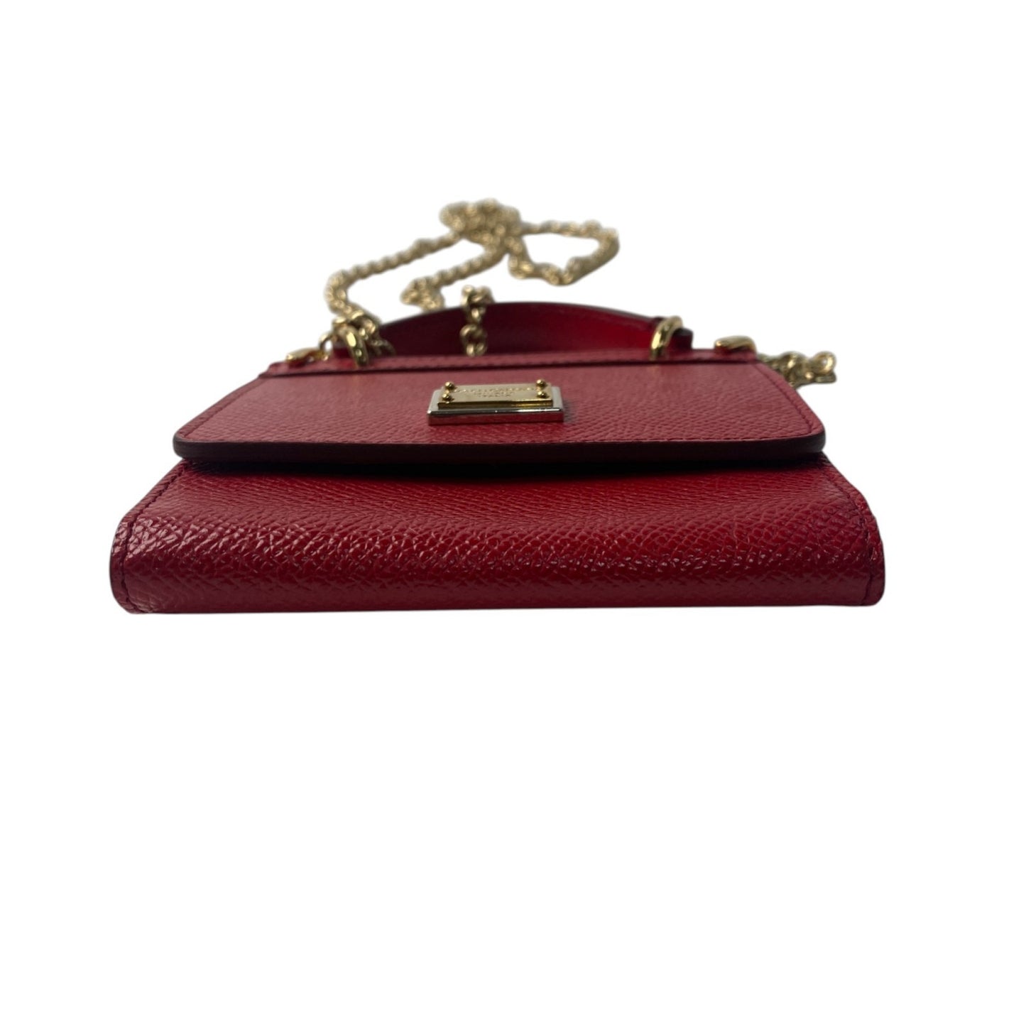 Dolce & Gabbana Mini Shoulder Bag Purse Red Gold Authentic