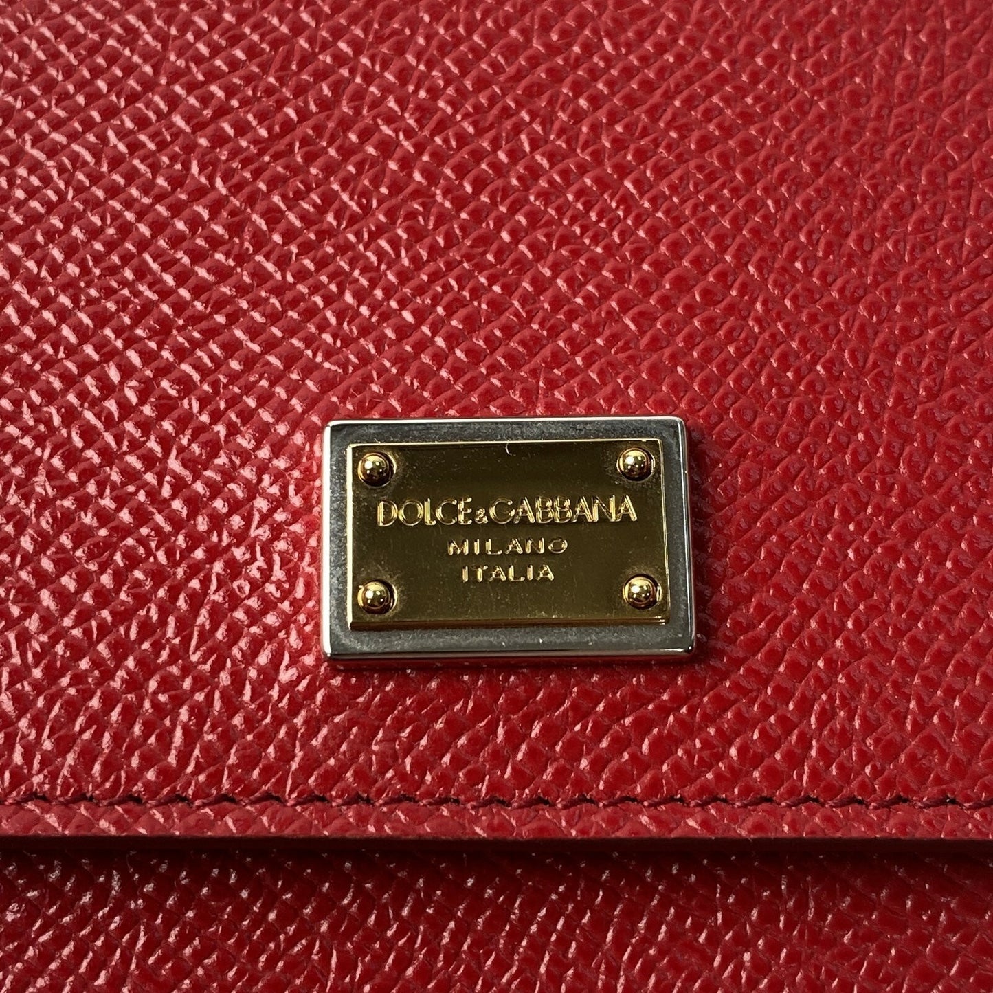 Dolce & Gabbana Mini Shoulder Bag Purse Red Gold Authentic