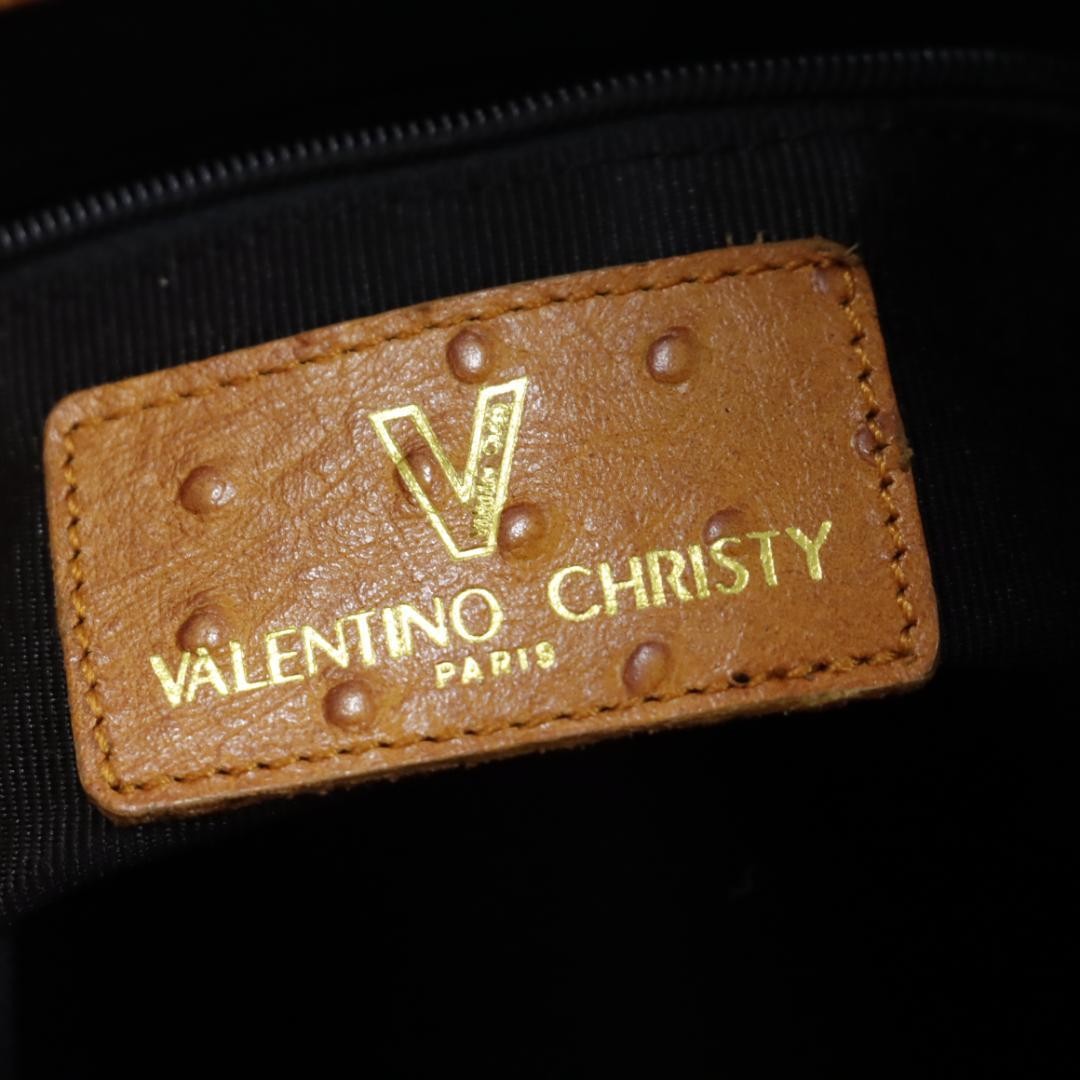 VALENTINO CHRISTY Hand Bag Tote Purse Leather Camel Brown Authentic